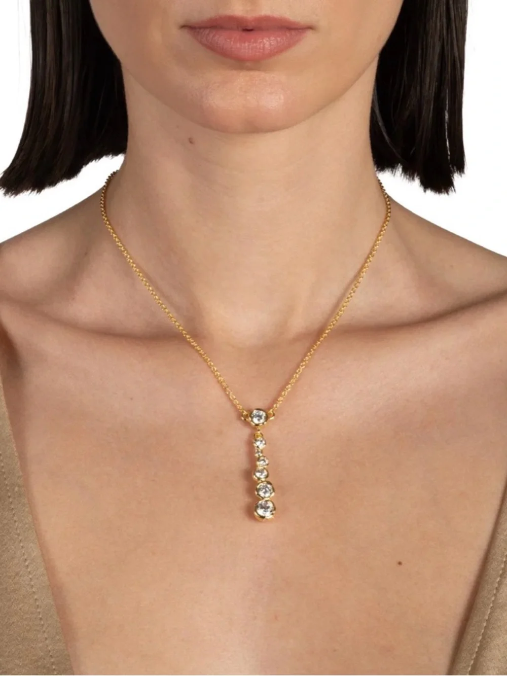 ALEXIS BITTAR Asterales Bubble Necklace Gold Clear C Z MY16 - Picture 6 of 7